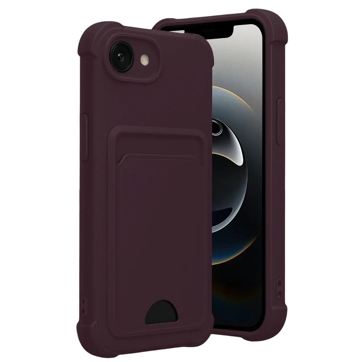 Apple iPhone 16E Kelvin Kartvizitli Silikon - Derin Mor Apple iPhone 16E Kelvin Kartvizitli Silikon - Derin Mor