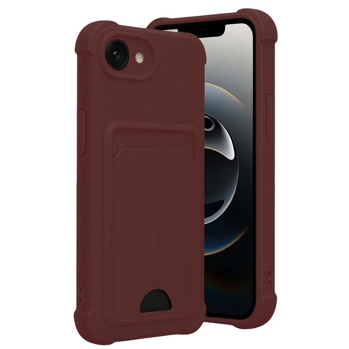 Apple iPhone 16E Kelvin Kartvizitli Silikon - Bordo Apple iPhone 16E Kelvin Kartvizitli Silikon - Bordo