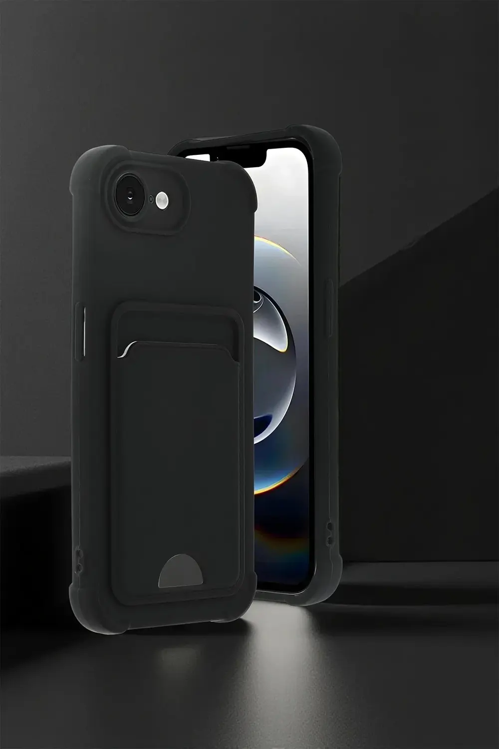 Apple iPhone 16E Kelvin Kartvizitli Silikon - Lacivert-(5796)