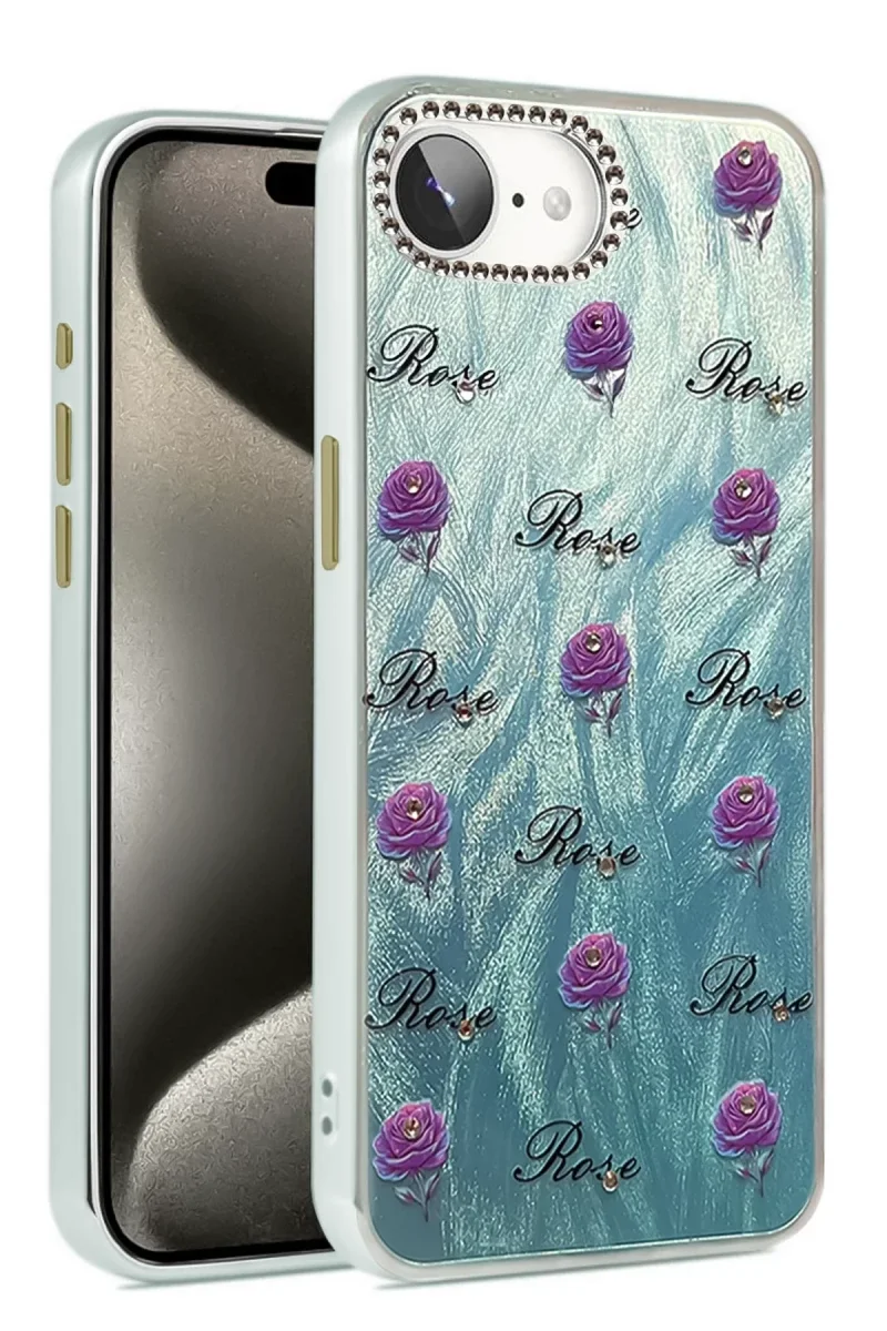 Apple iPhone 16E Kılıf Blade Aynalı Desenli Kapak - Desen 9 Apple iPhone 16E Kılıf Blade Aynalı Desenli Kapak - Desen 9