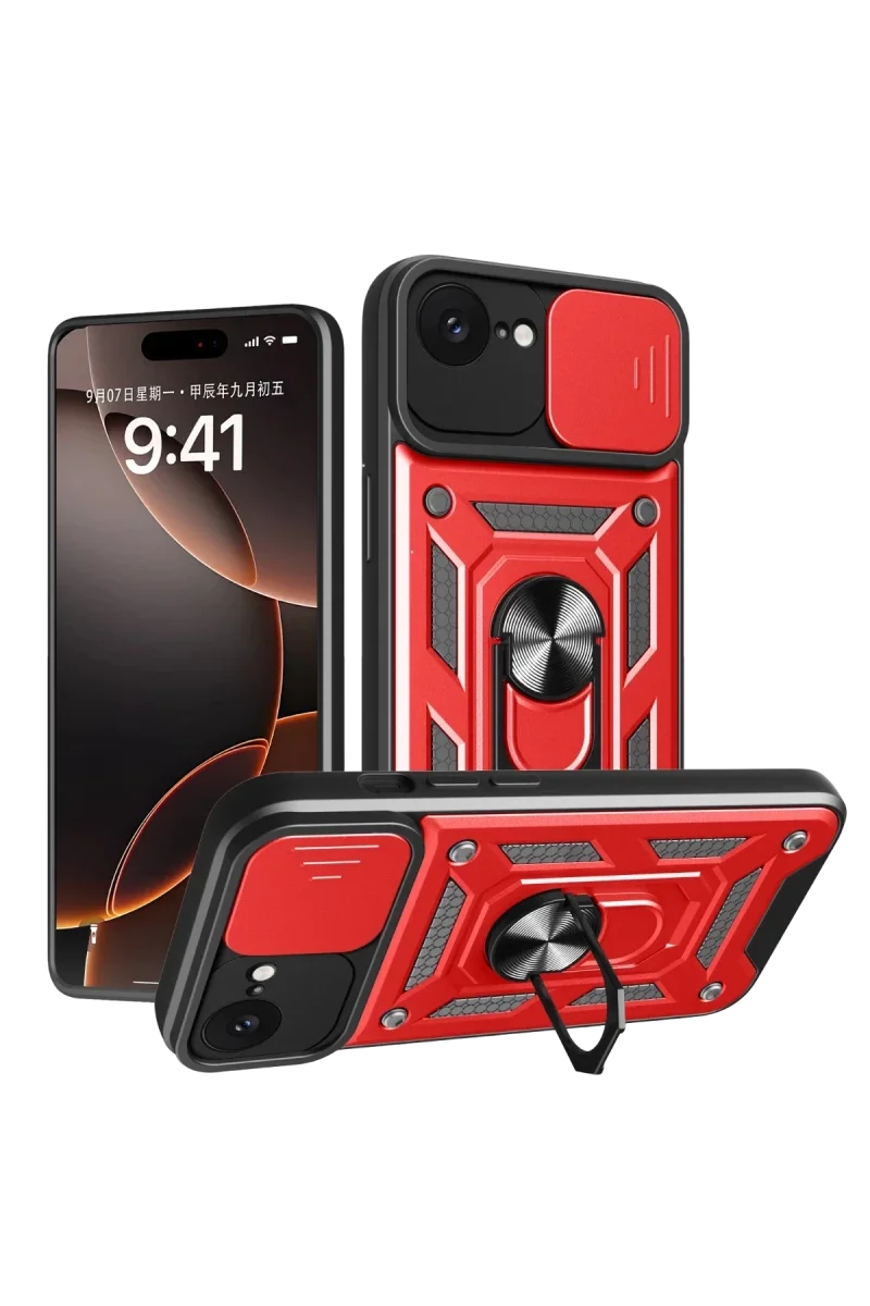 Apple iPhone 16E Kılıf Pars Lens Yüzüklü Silikon - Kırmızı Fiyatı, Yorumları ve Özellikleri
