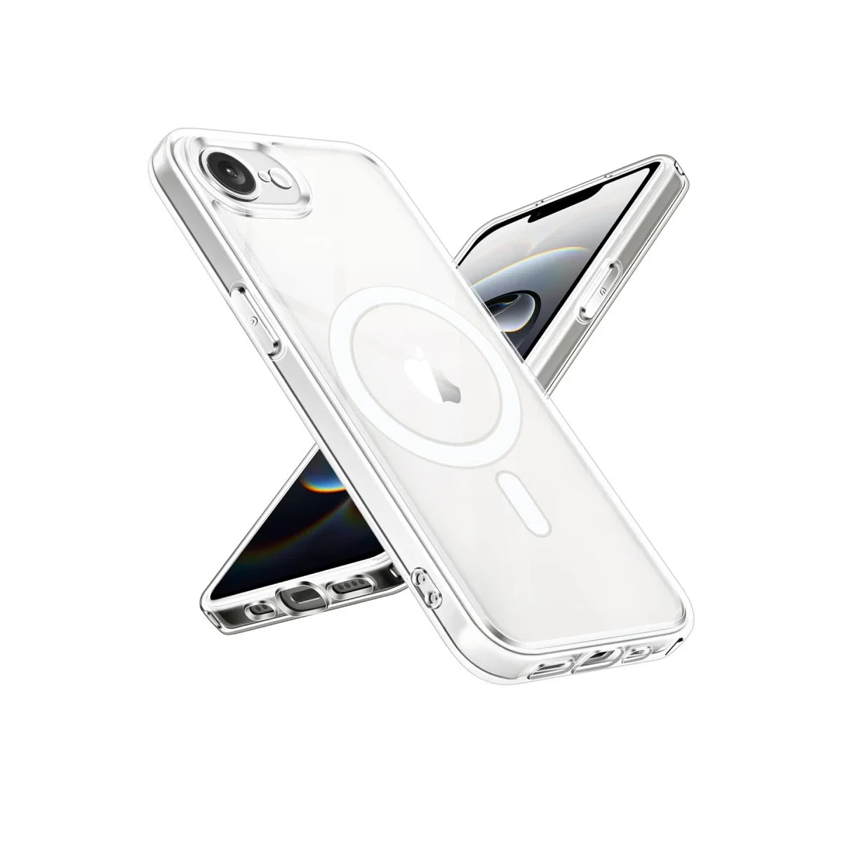 Apple iPhone 16E Kılıf Magneticsafe Şeffaf Silikon - Şeffaf Apple iPhone 16E Kılıf Magneticsafe Şeffaf Silikon - Şeffaf