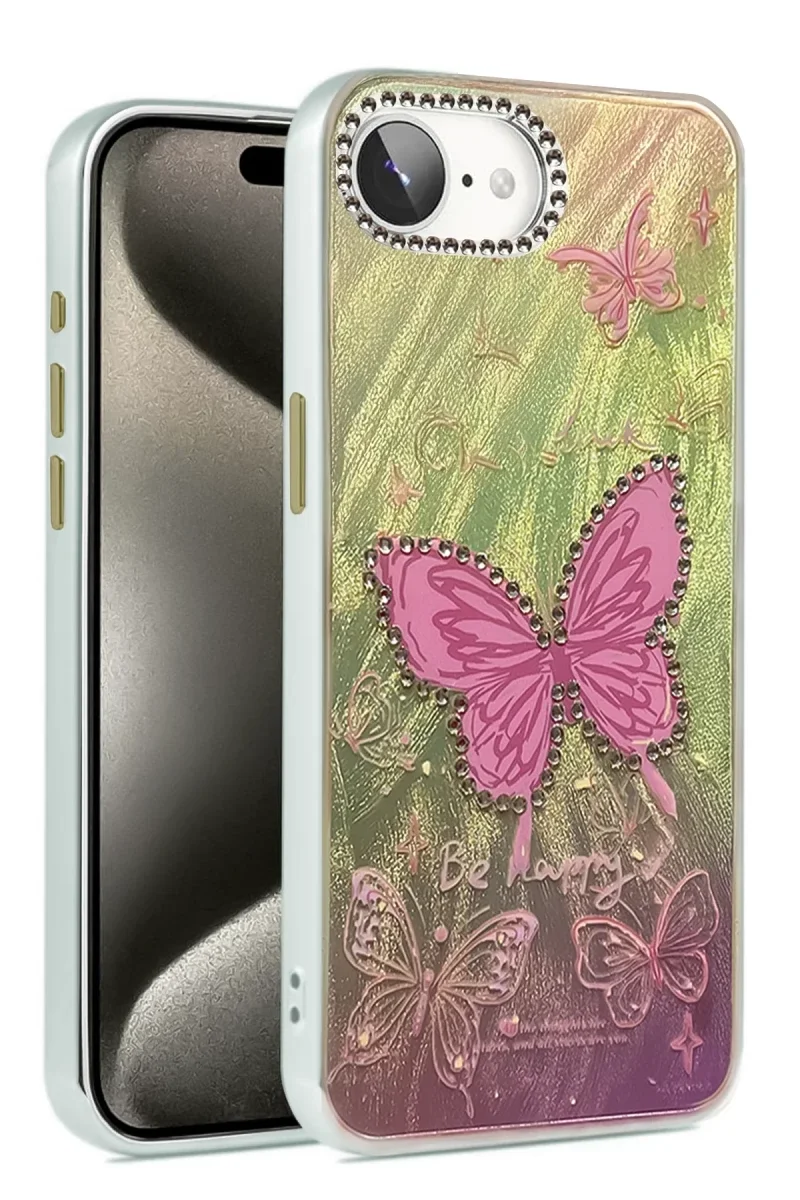 Apple iPhone 16E Kılıf Blade Aynalı Desenli Kapak - Desen 5