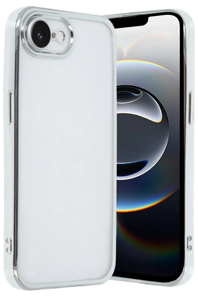Apple iPhone 16E Kılıf Razer Lensli Silikon - Gümüş