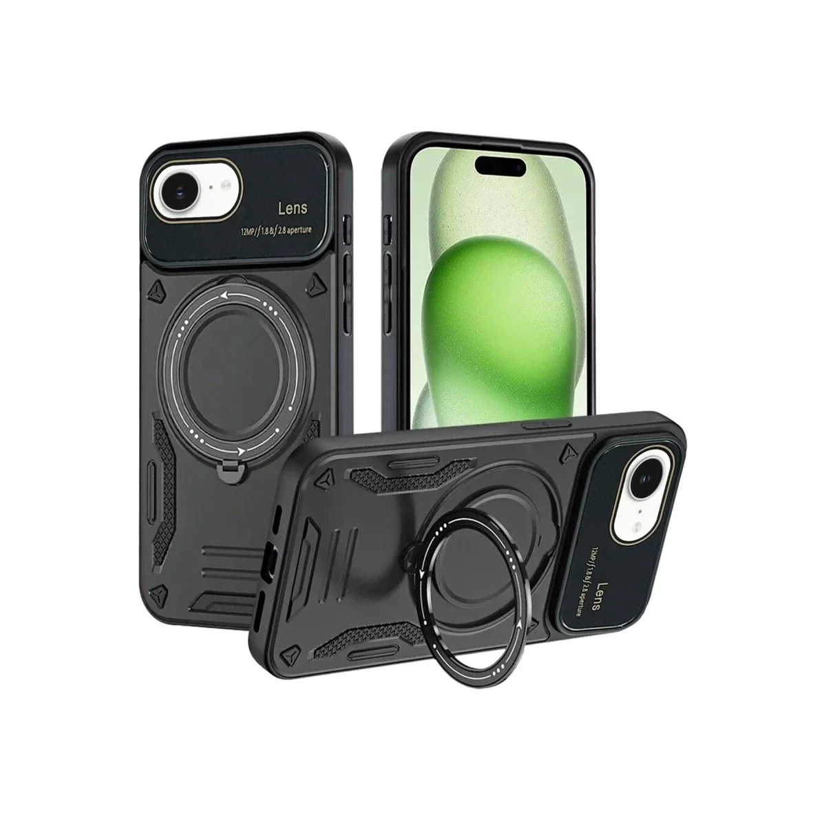 Apple iPhone 16E Kılıf Joy Lens Standlı Kapak - Siyah Fiyatı, Yorumları ve Özellikleri