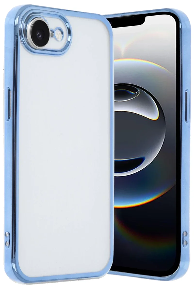 Apple iPhone 16E Kılıf Razer Lensli Silikon - Açık Mavi