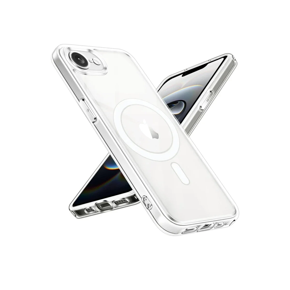 Apple iPhone 16E Kılıf Magneticsafe Şeffaf Silikon - Şeffaf Apple iPhone 16E Kılıf Magneticsafe Şeffaf Silikon - Şeffaf