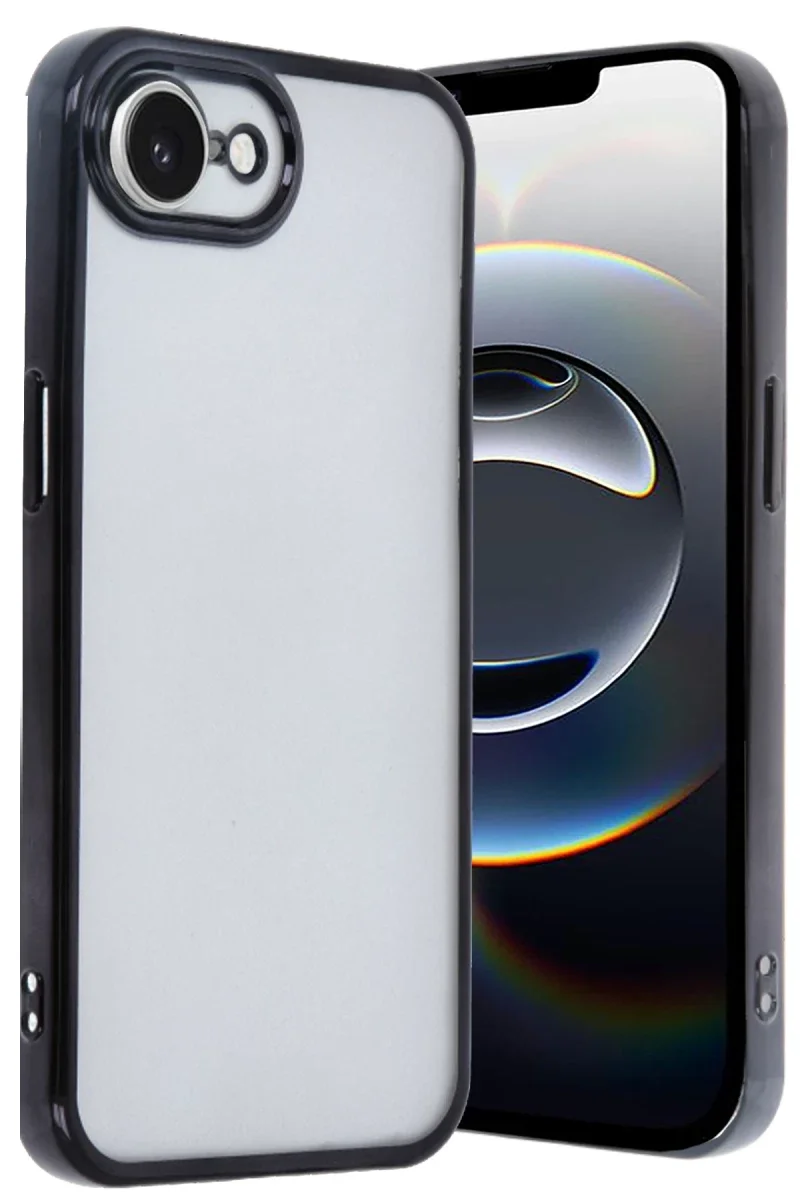 Apple iPhone 16E Kılıf Razer Lensli Silikon - Siyah