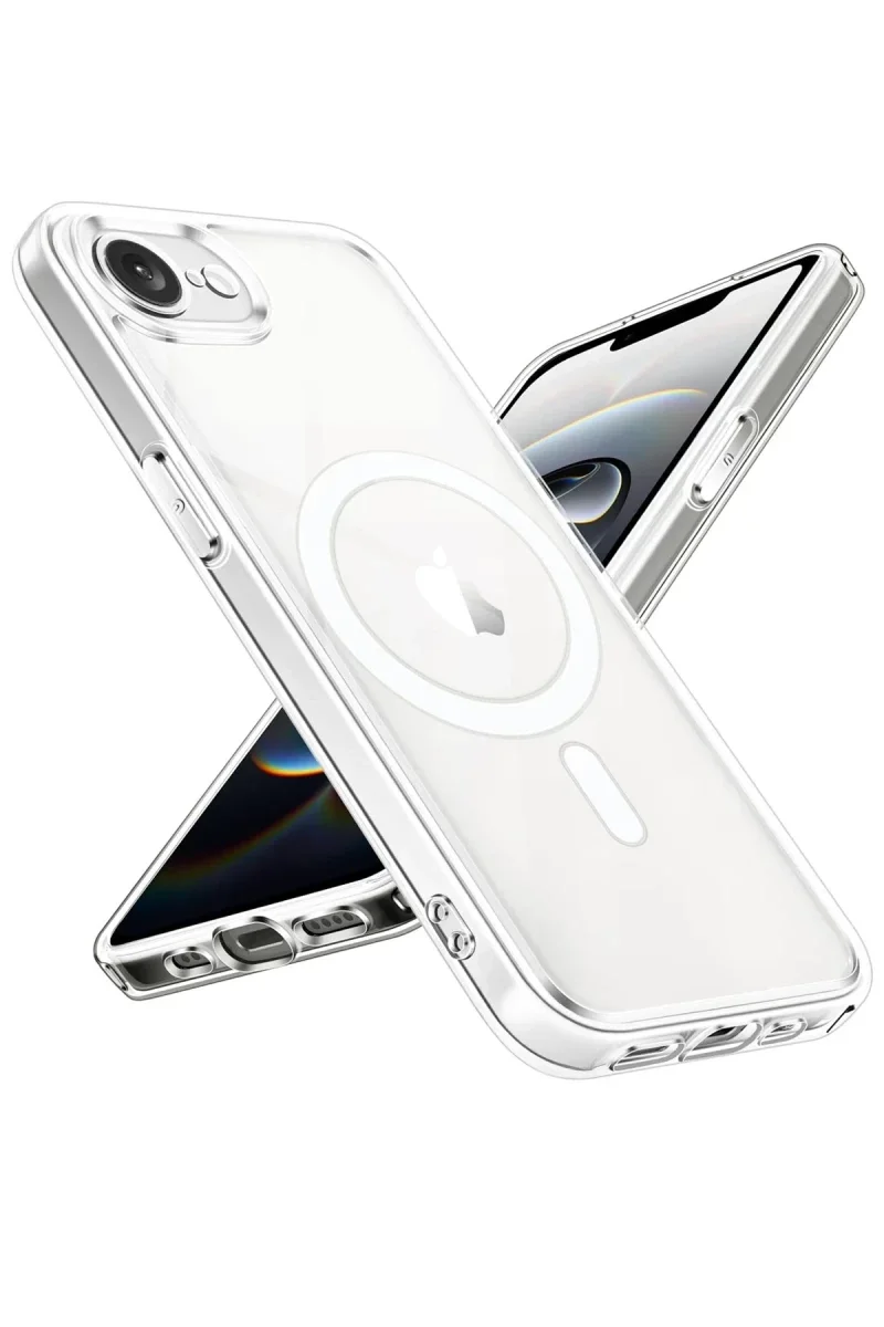 Apple iPhone 16E Kılıf Magneticsafe Şeffaf Silikon - Şeffaf Apple iPhone 16E Kılıf Magneticsafe Şeffaf Silikon - Şeffaf