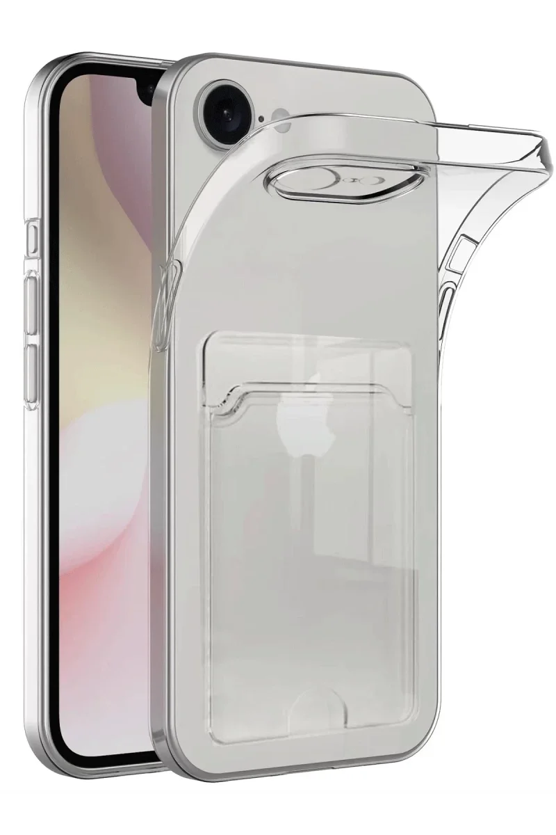 Apple iPhone 16E Kılıf Kart Şeffaf Silikon - Şeffaf Apple iPhone 16E Kılıf Kart Şeffaf Silikon - Şeffaf