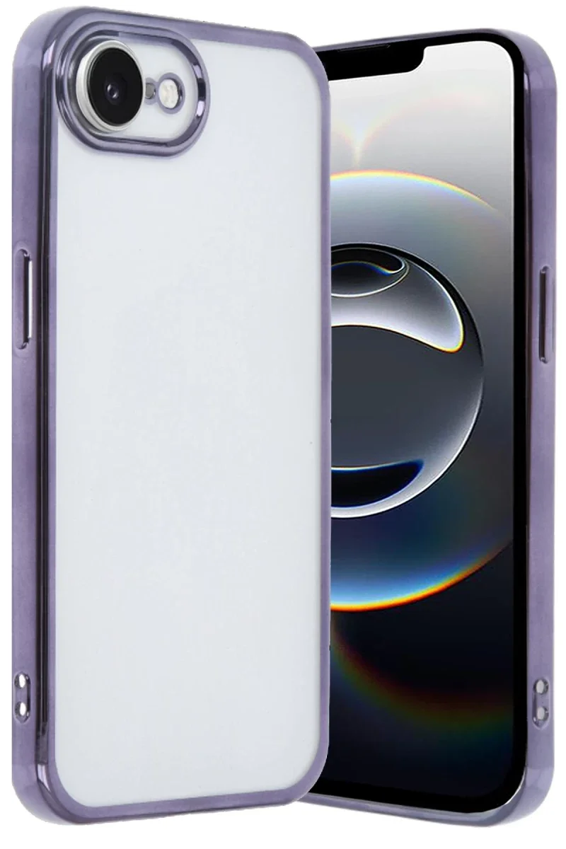 Apple iPhone 16E Kılıf Razer Lensli Silikon - Mor