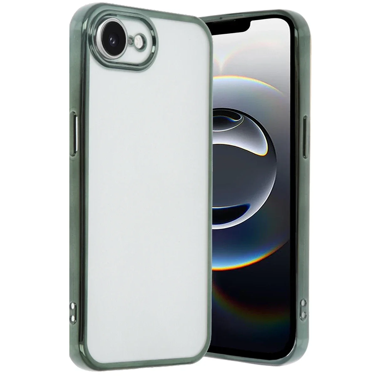 Apple iPhone 16E Kılıf Razer Lensli Silikon - Yeşil Apple iPhone 16E Kılıf Razer Lensli Silikon - Yeşil