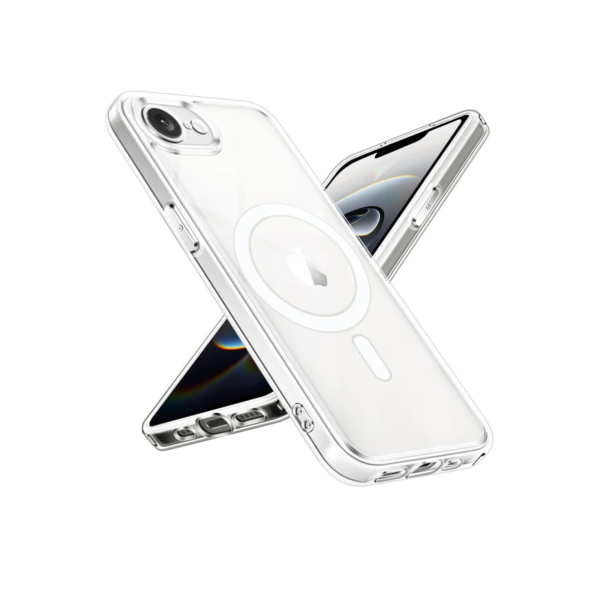 Apple İphone 16e Kılıf Magneticsafe Şeffaf Silikon - Şeffaf
