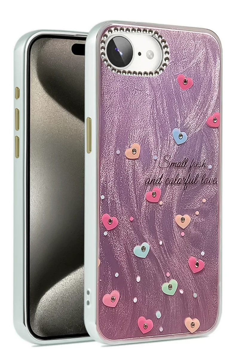 Apple iPhone 16E Kılıf Blade Aynalı Desenli Kapak - Desen 8