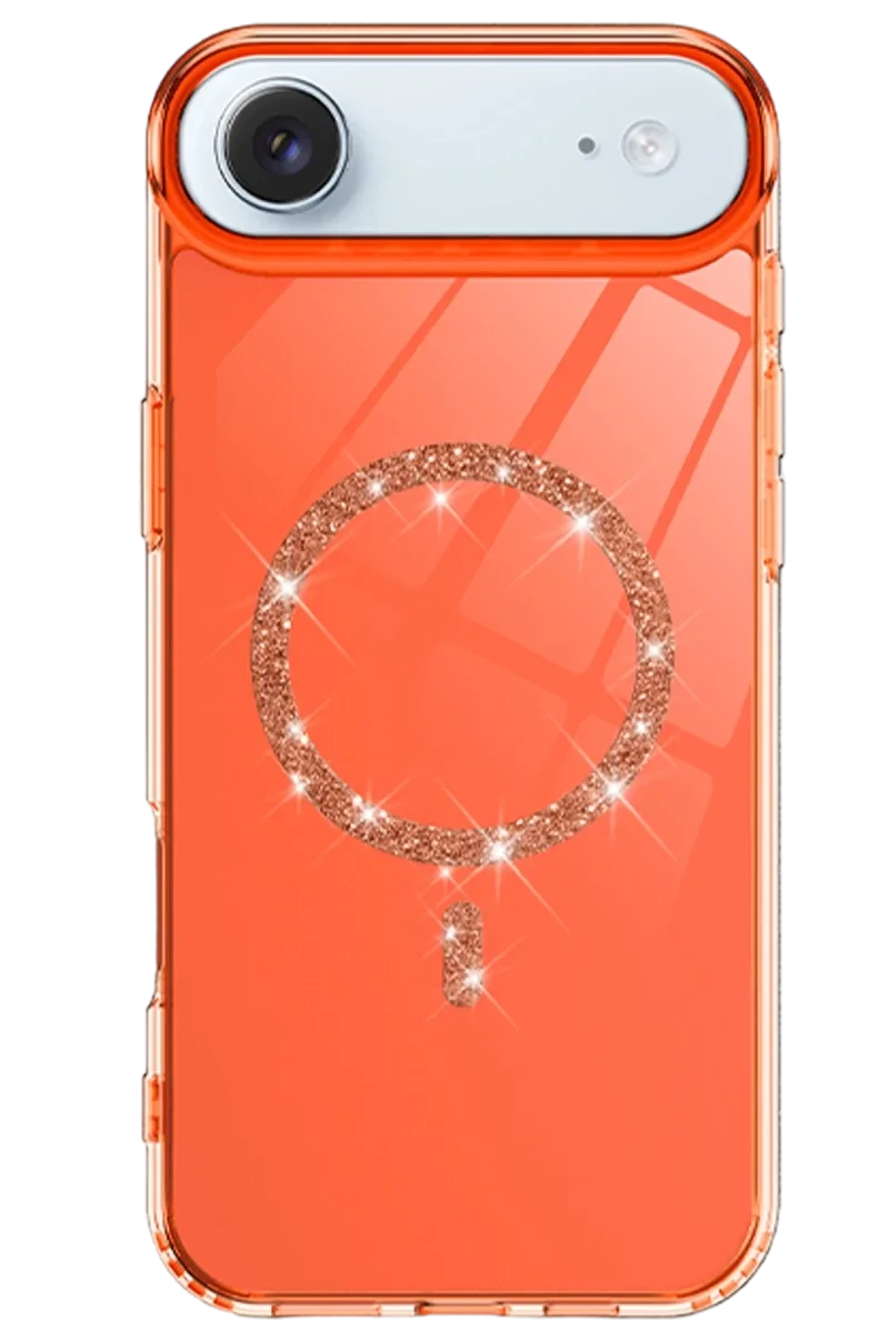 Apple iPhone 17 Air Live Diamond Magsafe Kapak - Turuncu