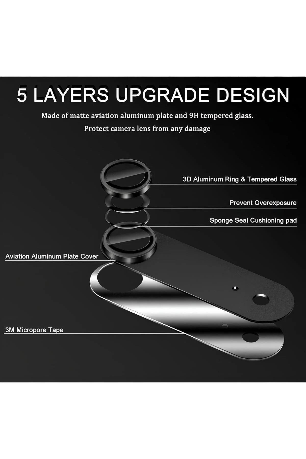 Apple iPhone 17 Air Premium Tam Kaplama Lens Koruma Siyah