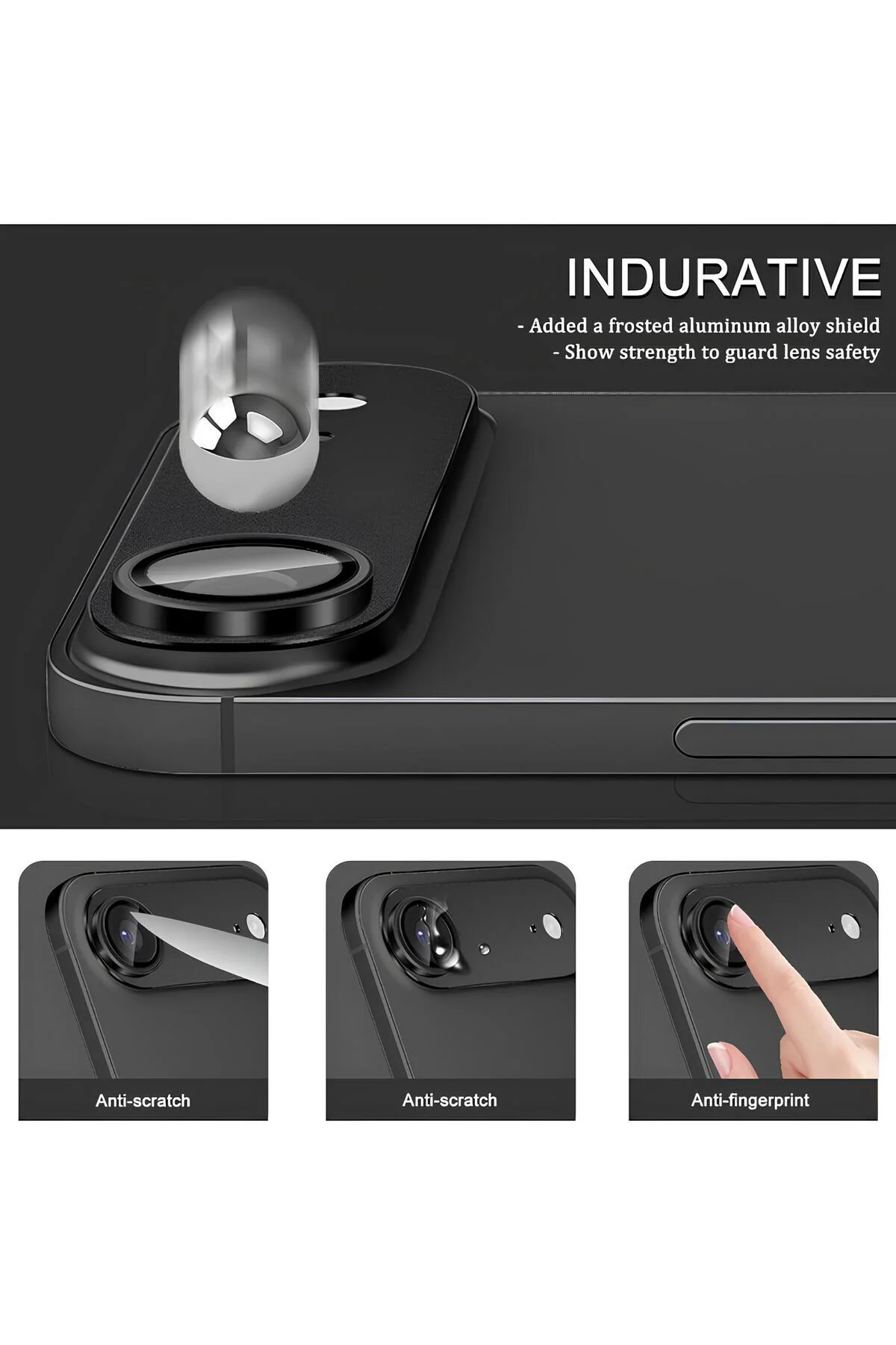 Apple iPhone 17 Air Premium Tam Kaplama Lens Koruma Siyah