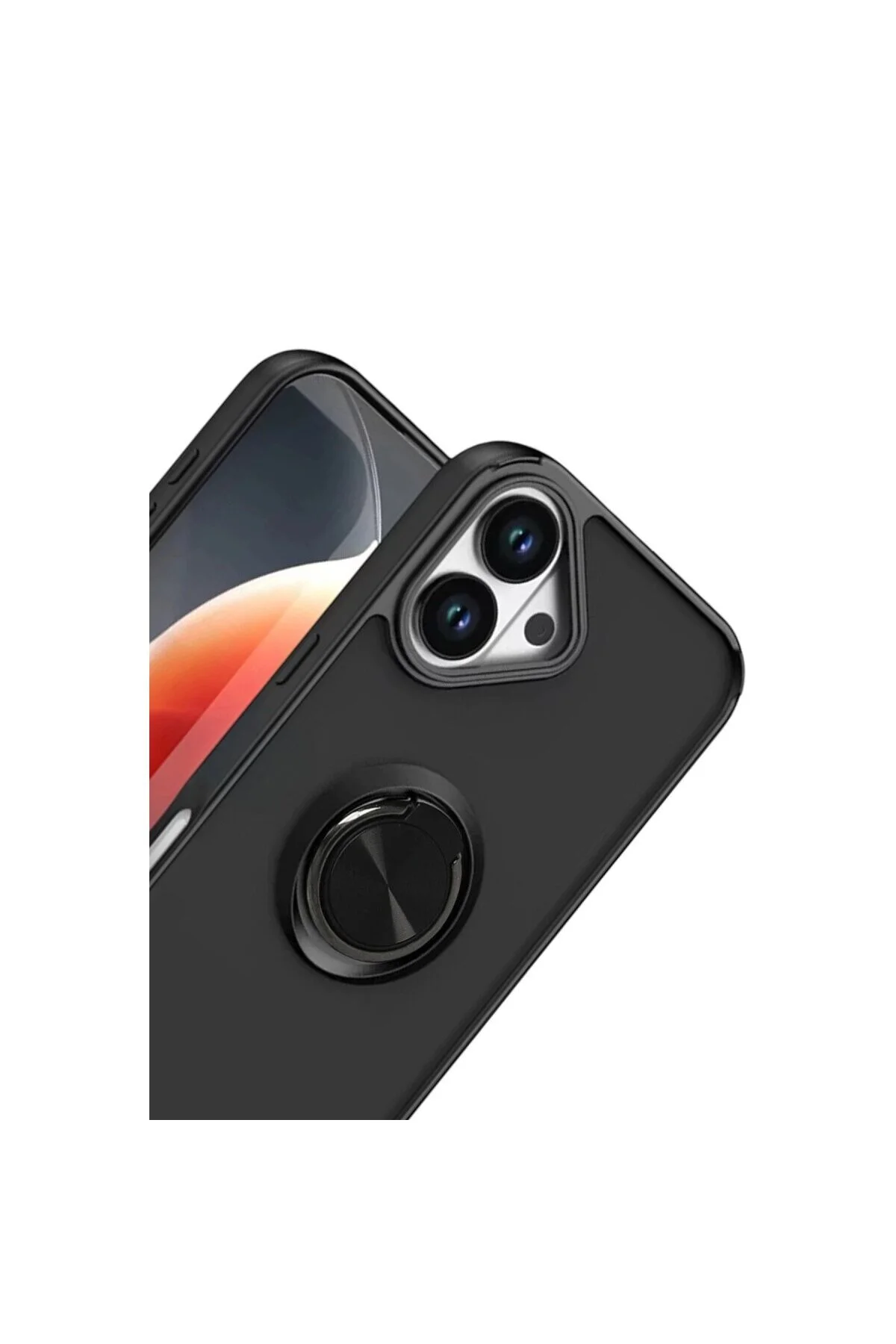 Apple İphone 17 Montreal Yüzüklü Silikon Kapak - Siyah