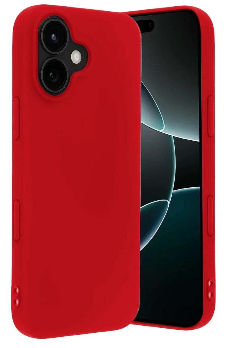 Apple iPhone 17 Nano içi Kadife Silikon - Kırmızı