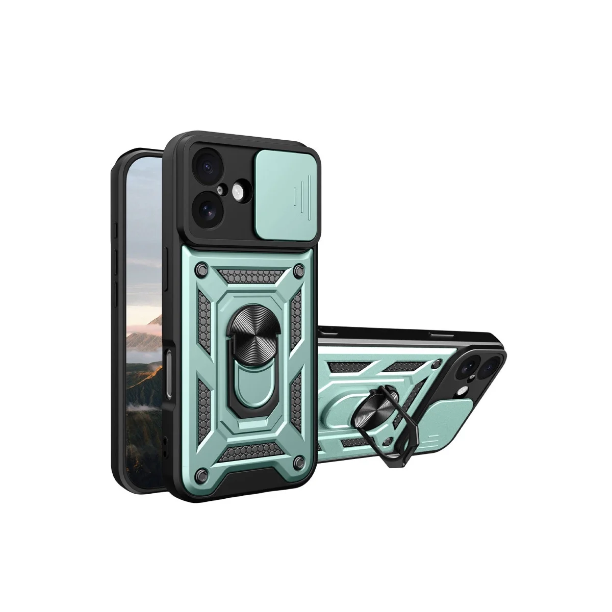 Apple İphone 17 Pars Lens Yüzüklü Silikon - Yeşil Apple İphone 17 Pars Lens Yüzüklü Silikon - Yeşil