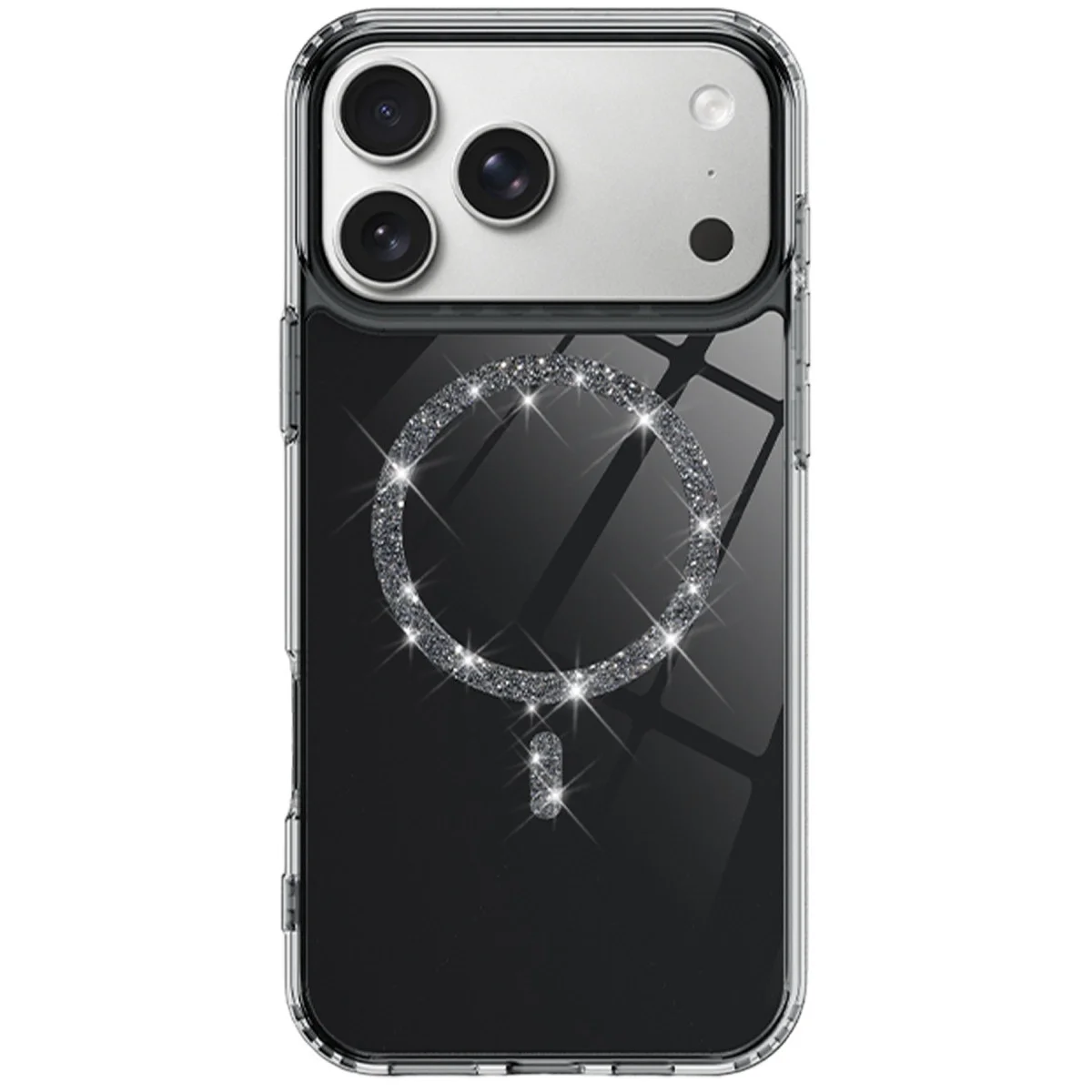 Apple İphone 17 Pro Max Live Diamond Magsafe Kapak - Siyah Apple İphone 17 Pro Max Live Diamond Magsafe Kapak - Siyah
