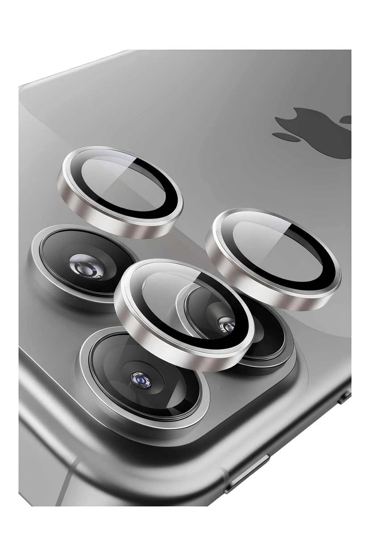 Apple iPhone 17 Pro Metal Çerçeveli Kamera Koruma Lensi Gümüş