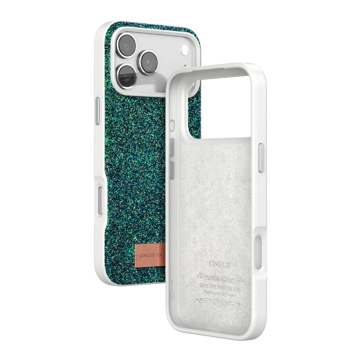 Apple iPhone 17 Pro ile Uyumlu Bright Simli Kapak - Koyu Yeşil