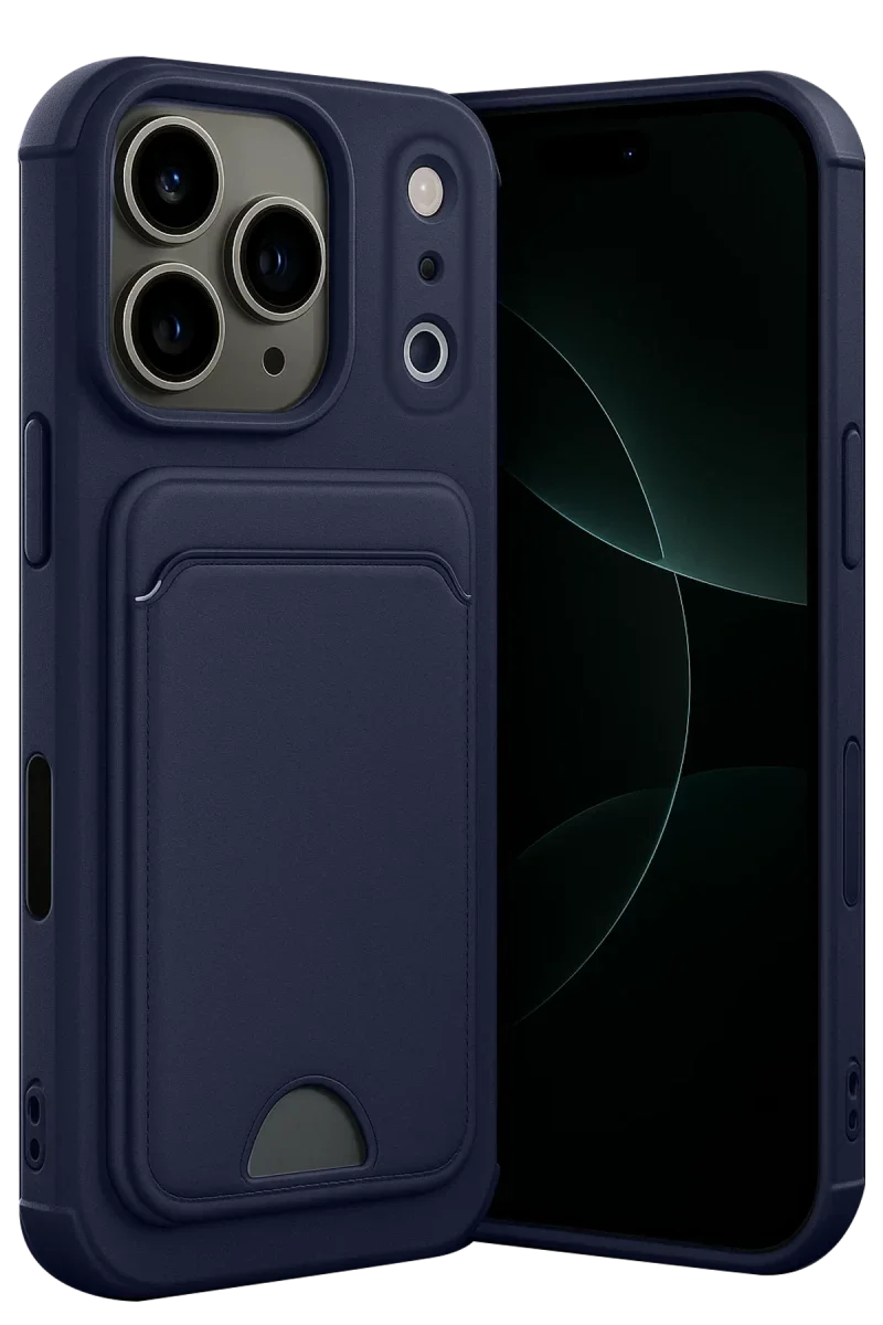 Apple iPhone 17 Pro Kelvin Kartvizitli Silikon - Lacivert Apple iPhone 17 Pro Kelvin Kartvizitli Silikon - Lacivert