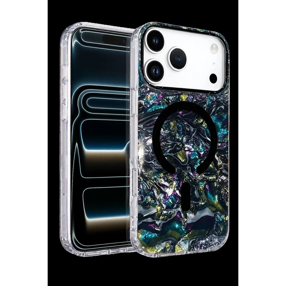 Apple iPhone 17 Pro ile Uyumlu Mila Dalgalı Magsafe Kapak - Lacivert Apple iPhone 17 Pro ile Uyumlu Mila Dalgalı Magsafe Kapak - Lacivert