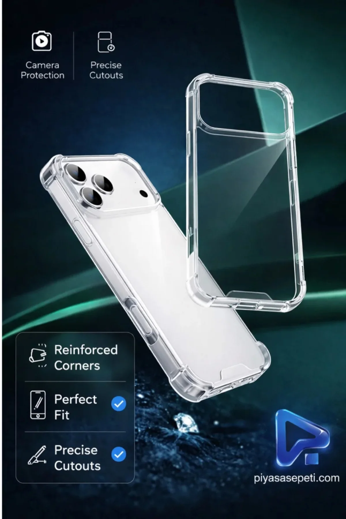 Apple iPhone 17 Pro Şeffaf Tank Silikon Kapak