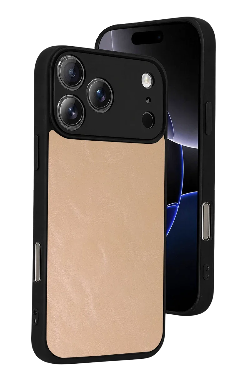 Apple iPhone 17 Pro Aras Deri Kapak - Pudra Apple iPhone 17 Pro Aras Deri Kapak - Pudra