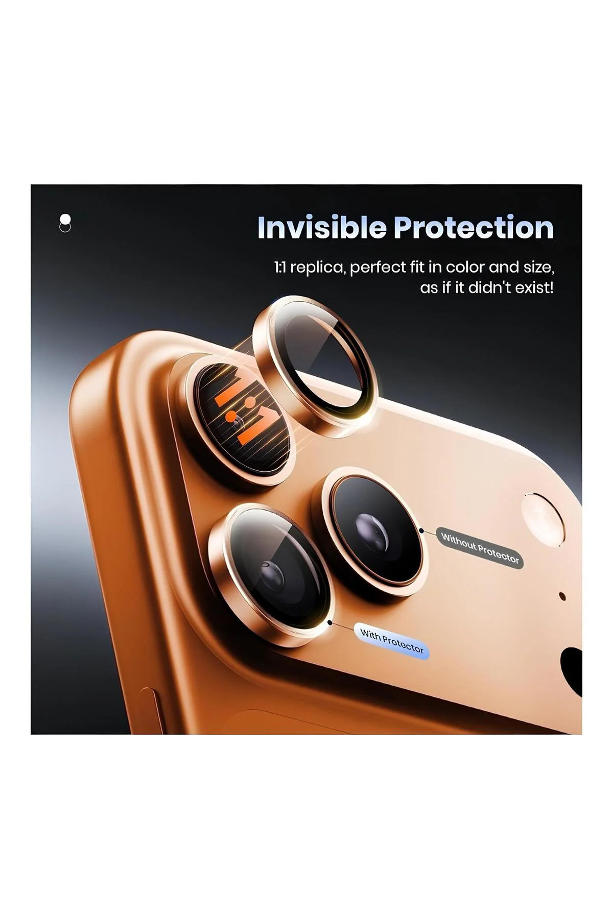 Apple iPhone 17 Pro Max Metal Çerçeveli Kamera Koruma Lensi Abis