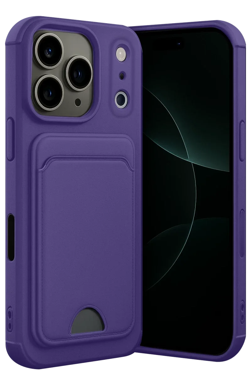 Apple iPhone 17 Pro Kelvin Kartvizitli Silikon - Derin Mor