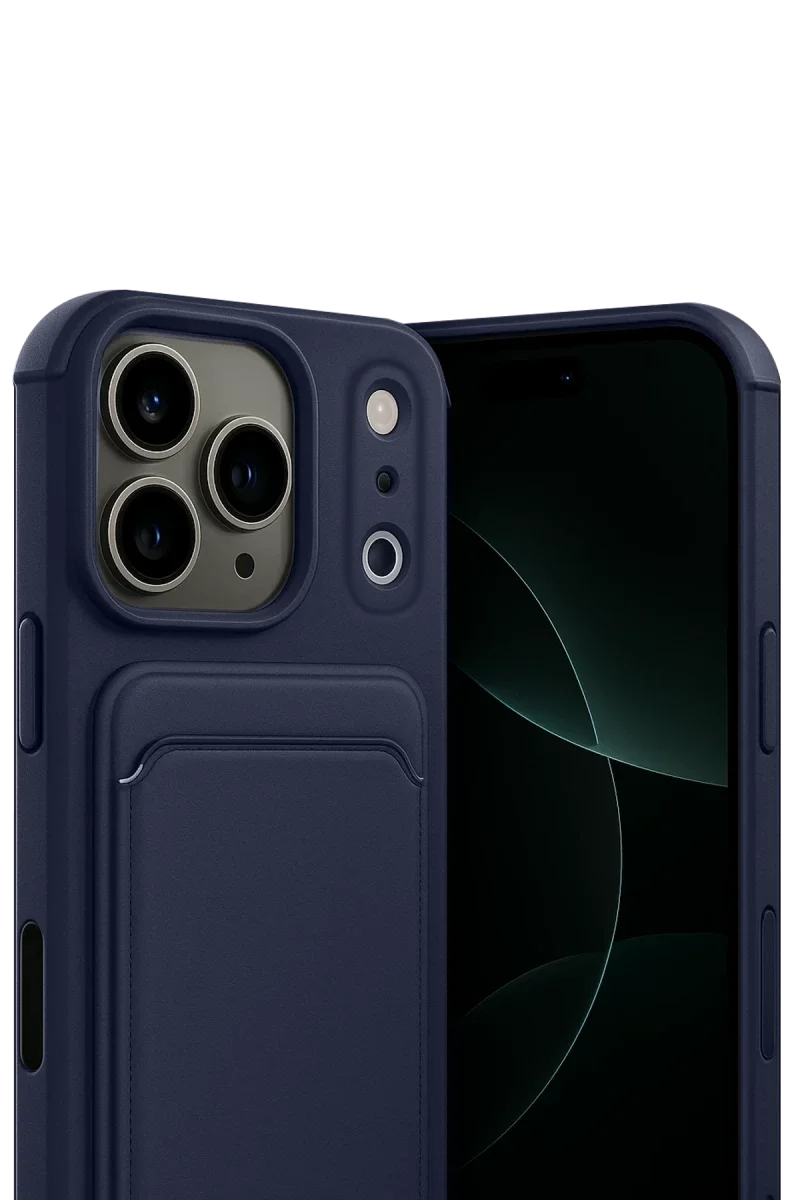 Apple iPhone 17 Pro Kelvin Kartvizitli Silikon - Lacivert Apple iPhone 17 Pro Kelvin Kartvizitli Silikon - Lacivert