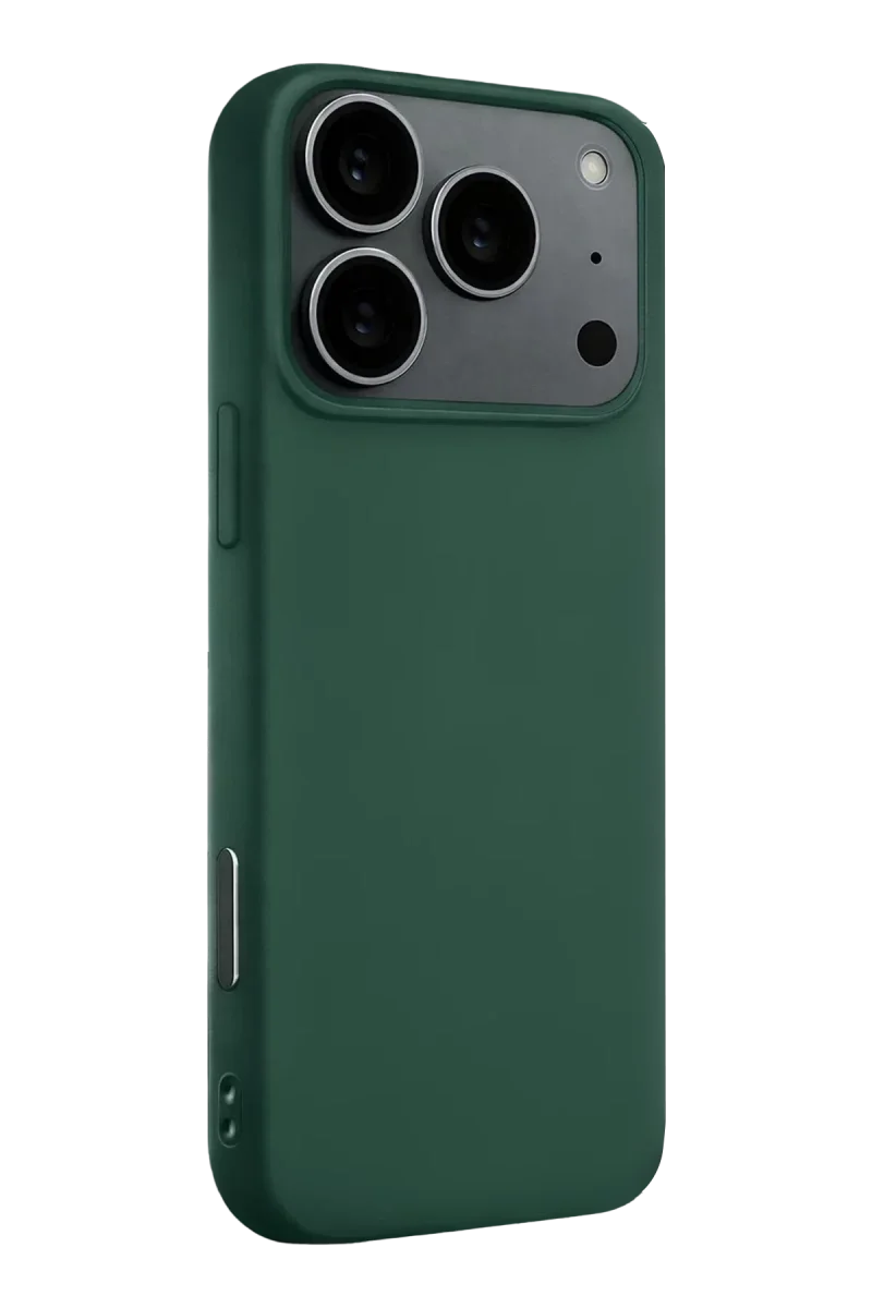 Apple iPhone 17 Pro Max Nano içi Kadife Silikon - Koyu Yeşil