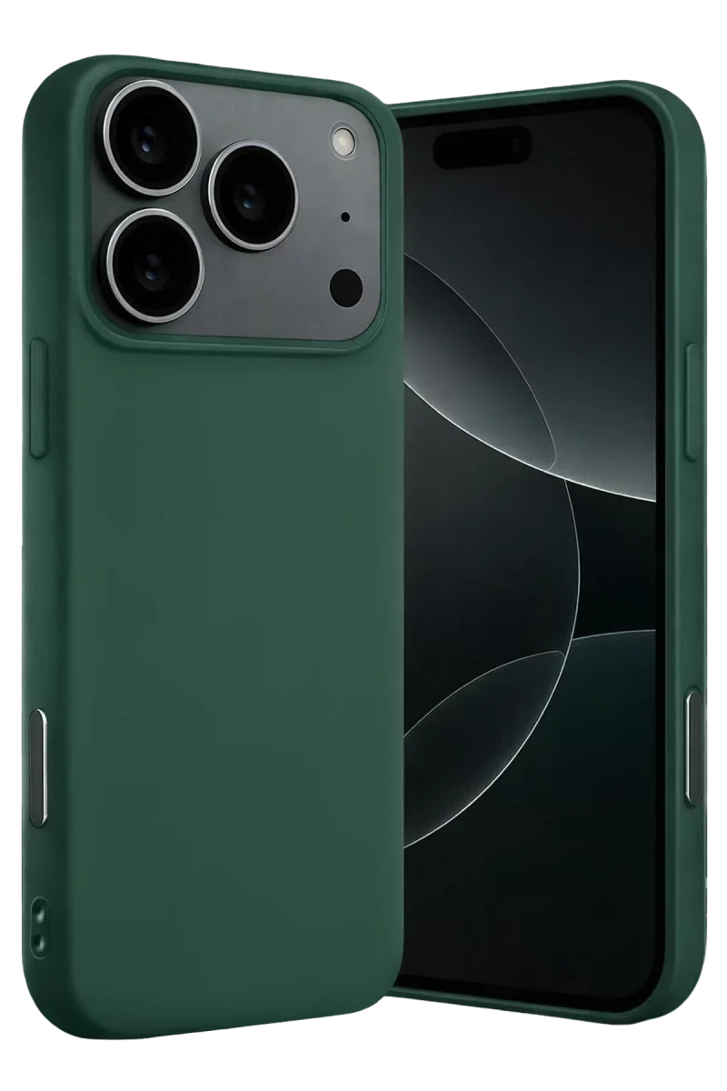 Apple iPhone 17 Pro Max Nano içi Kadife Silikon - Koyu Yeşil