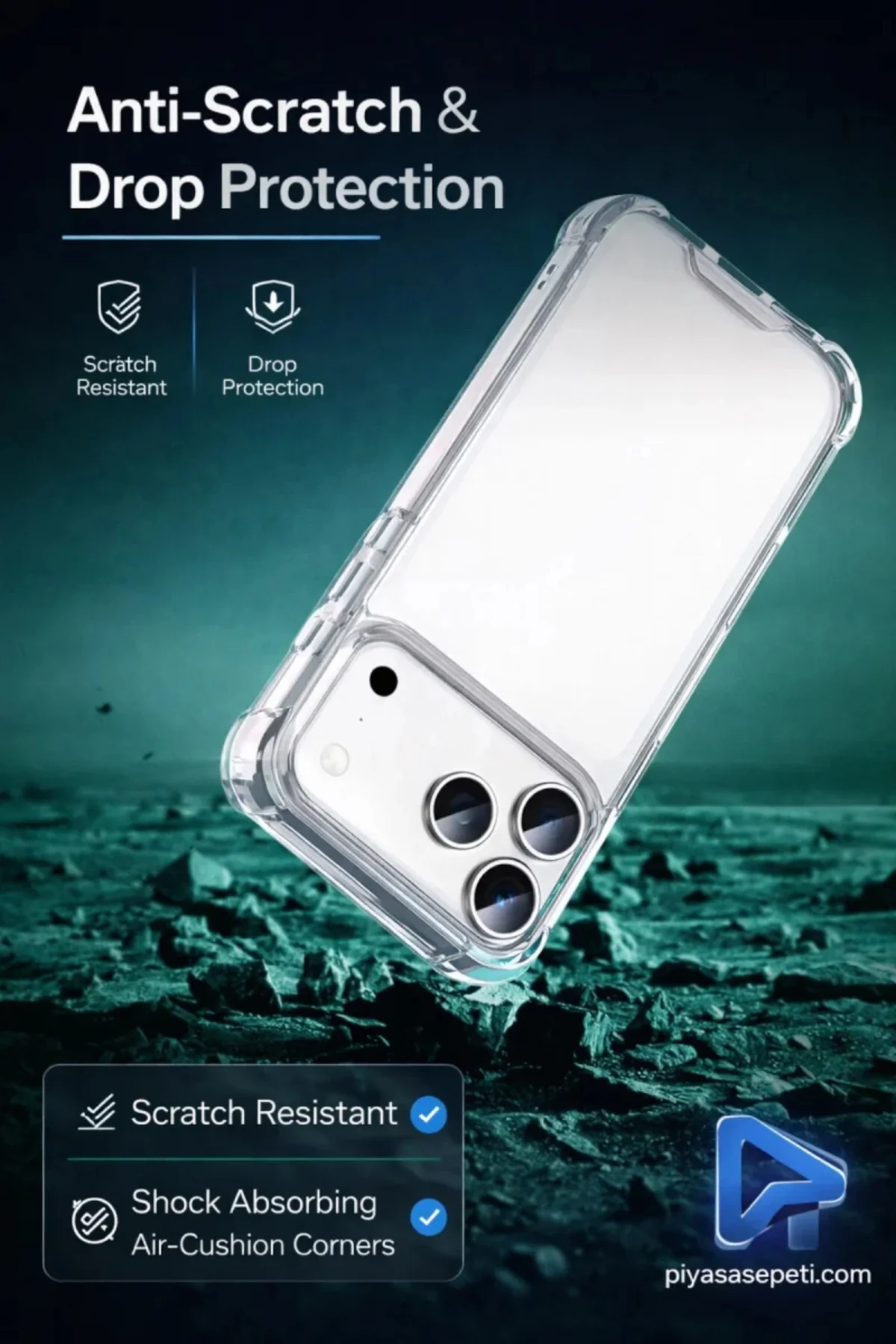 Apple iPhone 17 Pro Şeffaf Tank Silikon Kapak
