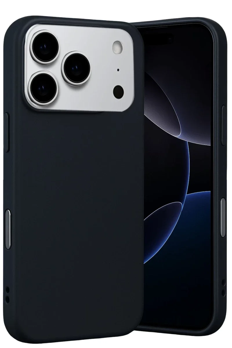 Apple iPhone 17 Pro Max Nano içi Kadife Silikon - Siyah Apple iPhone 17 Pro Max Nano içi Kadife Silikon - Siyah