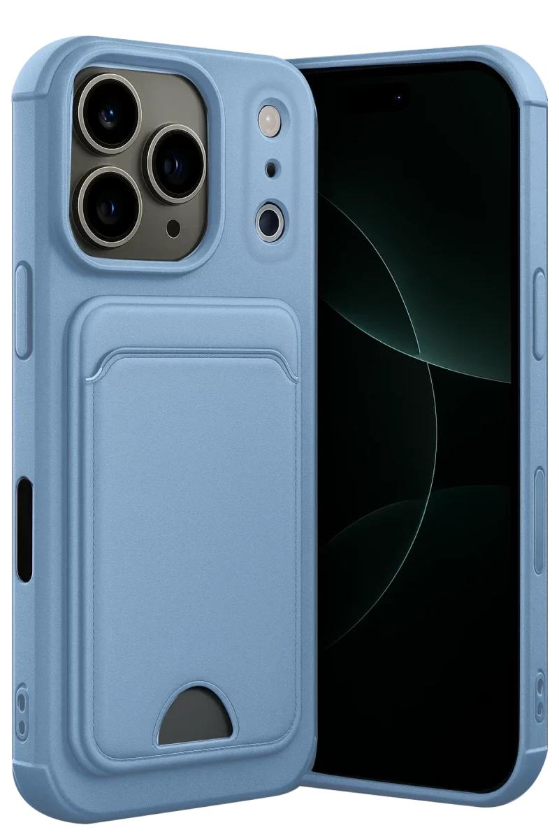 Apple iPhone 17 Pro Kelvin Kartvizitli Silikon - Mavi Apple iPhone 17 Pro Kelvin Kartvizitli Silikon - Mavi