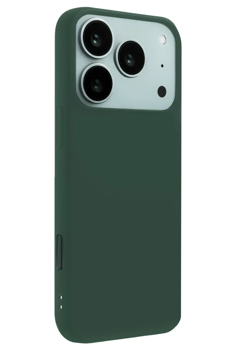 Apple iPhone 17 Pro Nano içi Kadife Silikon - Koyu Yeşil Apple iPhone 17 Pro Nano içi Kadife Silikon - Koyu Yeşil