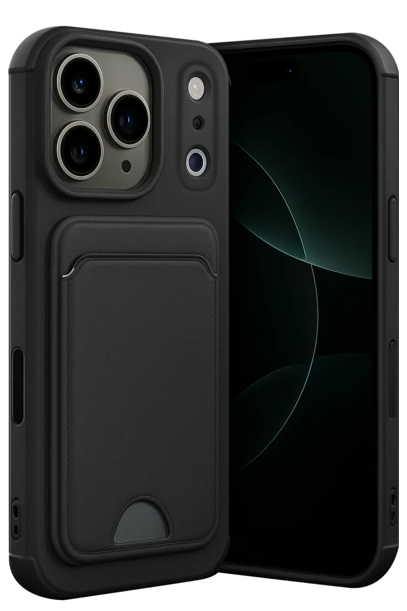 Apple iPhone 17 Pro Kelvin Kartvizitli Silikon - Siyah Apple iPhone 17 Pro Kelvin Kartvizitli Silikon - Siyah