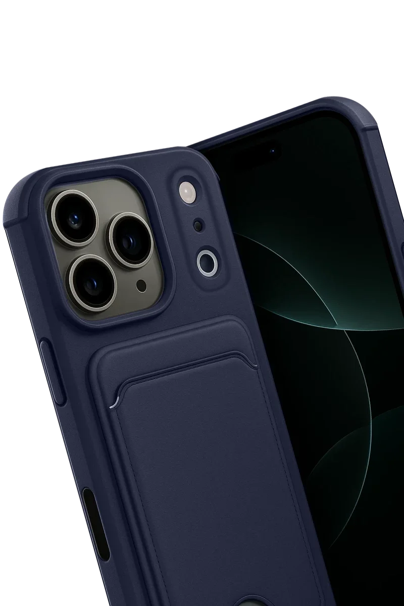 Apple iPhone 17 Pro Kelvin Kartvizitli Silikon - Lacivert Apple iPhone 17 Pro Kelvin Kartvizitli Silikon - Lacivert