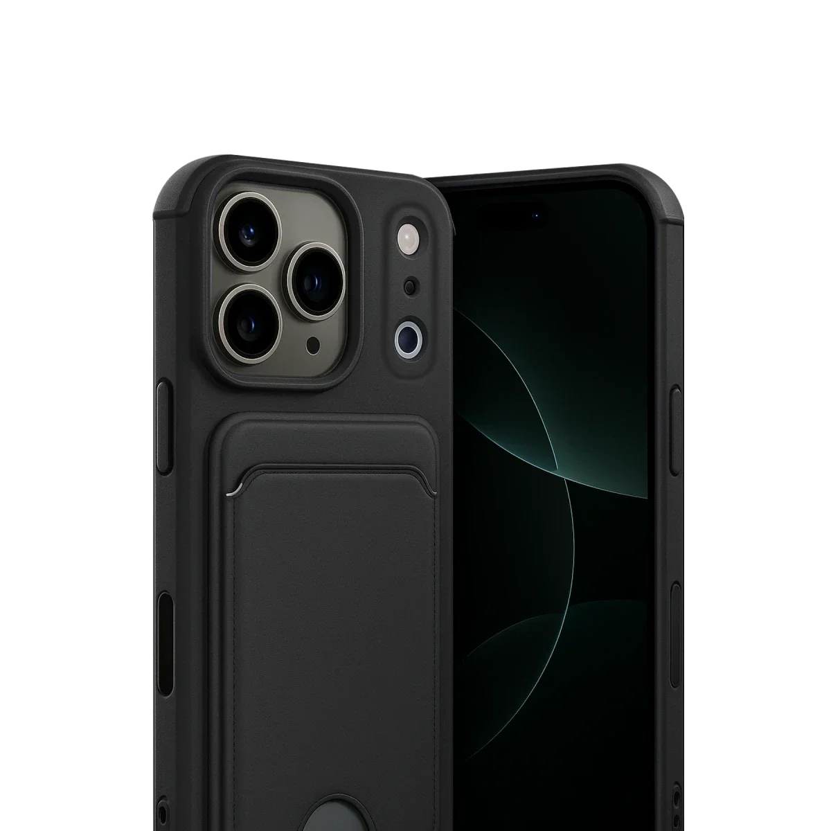 Apple iPhone 17 Pro Max Kelvin Kartvizitli Silikon - Siyah