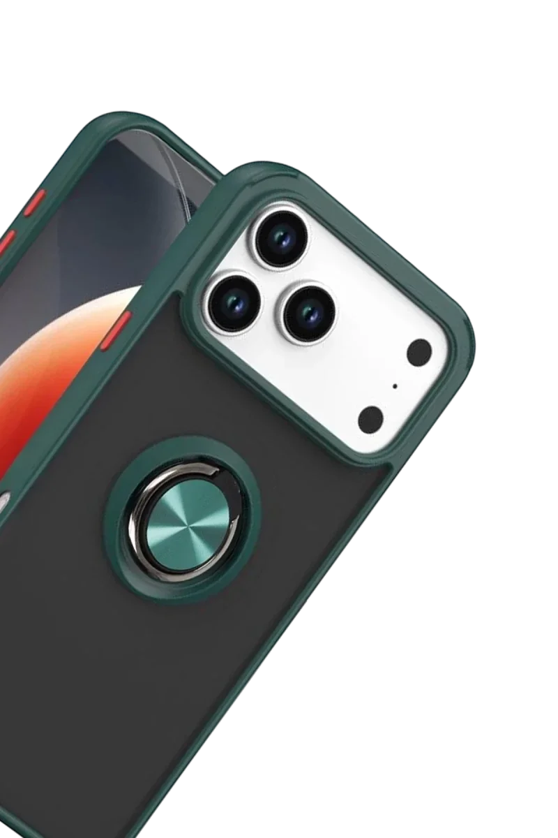 Apple iPhone 17 Pro Max Montreal Yüzüklü Silikon Kapak - Yeşil Apple iPhone 17 Pro Max Montreal Yüzüklü Silikon Kapak - Yeşil