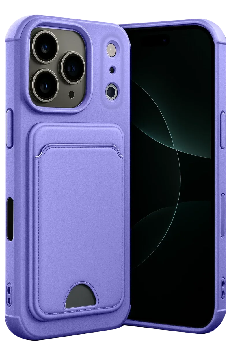 Apple iPhone 17 Pro Max Kelvin Kartvizitli Silikon - Lila