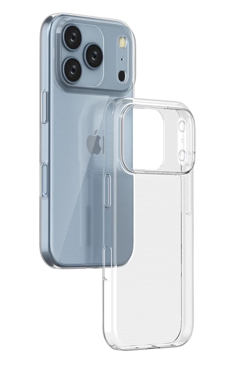 Apple iPhone 17 Pro Lüx Şeffaf Silikon - Şeffaf Apple iPhone 17 Pro Lüx Şeffaf Silikon - Şeffaf