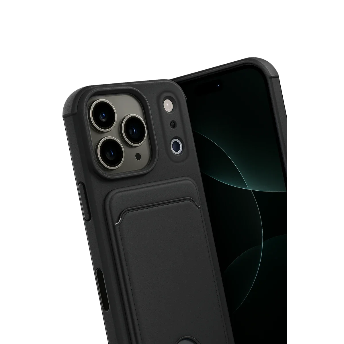 Apple iPhone 17 Pro Max Kelvin Kartvizitli Silikon - Siyah