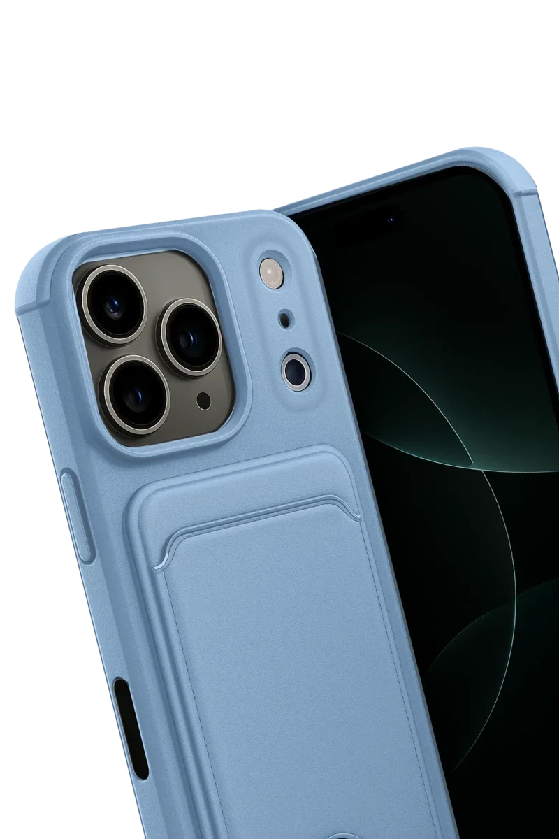 Apple iPhone 17 Pro Kelvin Kartvizitli Silikon - Mavi Apple iPhone 17 Pro Kelvin Kartvizitli Silikon - Mavi