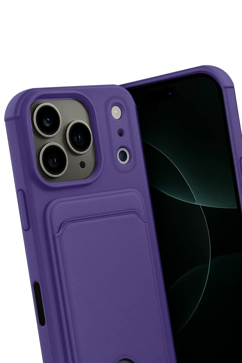 Apple iPhone 17 Pro Kelvin Kartvizitli Silikon - Derin Mor