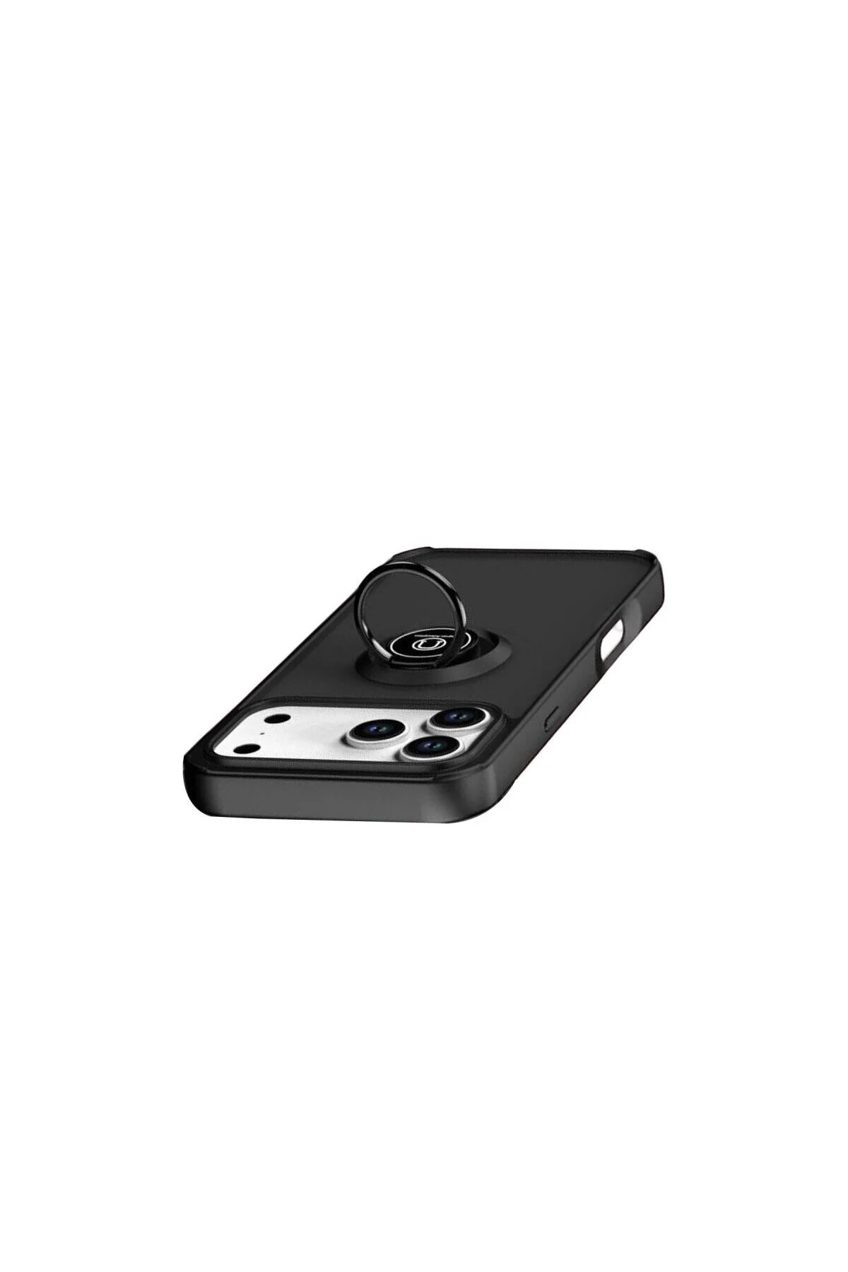 Apple İphone 17 Pro Montreal Yüzüklü Silikon Kapak - Siyah